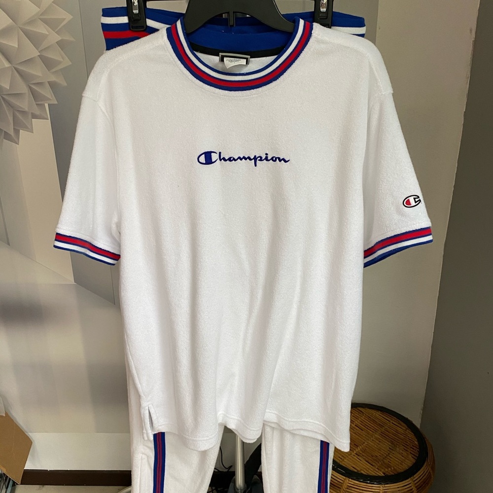 Champion terry cloth shirt and pants